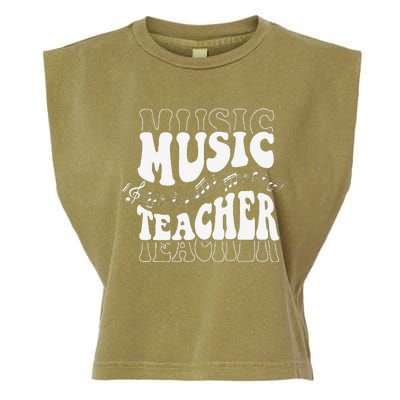 Music Teacher Teacher Life Love Music With Teacher Gifts Garment-Dyed Women's Muscle Tee