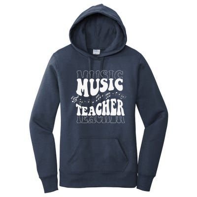 Music Teacher Teacher Life Love Music With Teacher Gifts Women's Pullover Hoodie