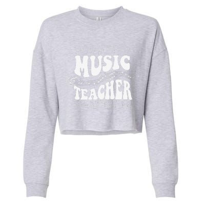 Music Teacher Teacher Life Love Music With Teacher Gifts Cropped Pullover Crew