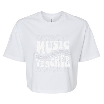 Music Teacher Teacher Life Love Music With Teacher Gifts Bella+Canvas Jersey Crop Tee