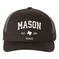 Mason Texas Tx Vintage Athletic Sports Yupoong Adult 5-Panel Trucker Hat