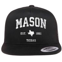 Mason Texas Tx Vintage Athletic Sports Flat Bill Trucker Hat