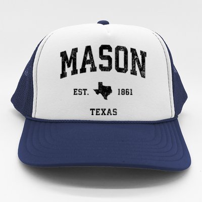 Mason Texas Tx Vintage Athletic Sports Trucker Hat