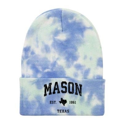 Mason Texas Tx Vintage Athletic Sports Tie Dye 12in Knit Beanie