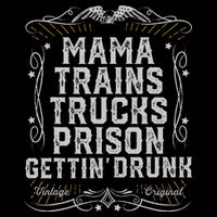 Mama Trains Trucks Prison Gettin Drunk Country Music Gift Baby Bodysuit