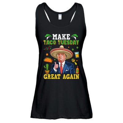 Make Taco Tuesday Great Again Trump Mexican Fiesta Ladies Essential Flowy Tank