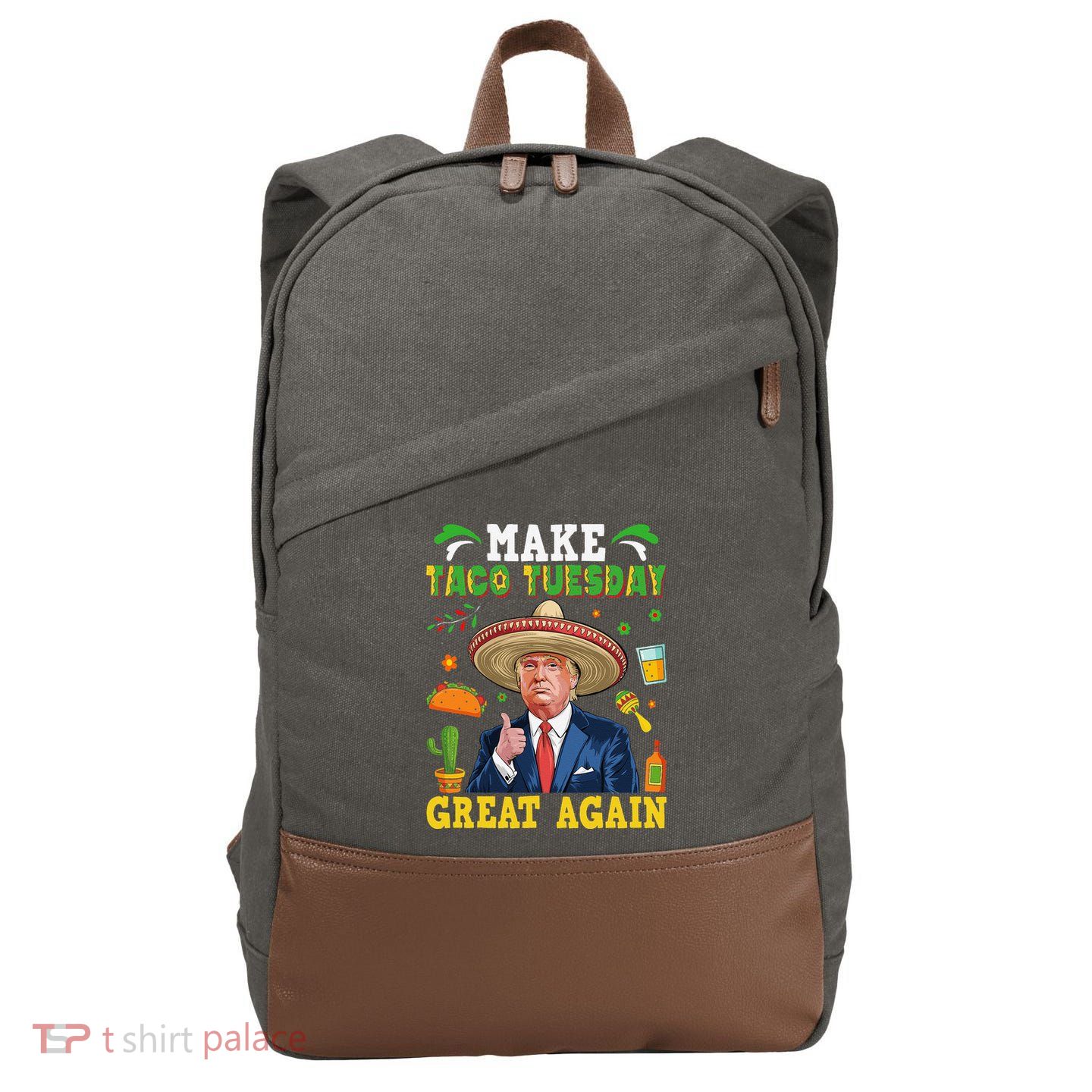 Make Taco Tuesday Great Again Trump Mexican Fiesta Cotton Canvas Backpack