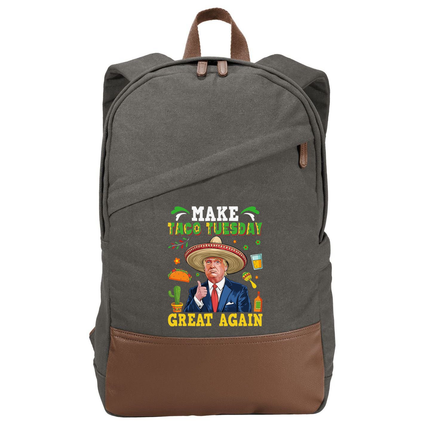 Make Taco Tuesday Great Again Trump Mexican Fiesta Cotton Canvas Backpack