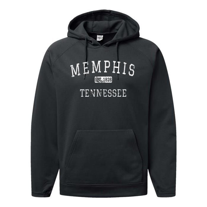 Memphis Tennessee TN Vintage Performance Fleece Hoodie