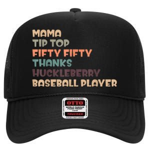 Mama Tip Top Fifty Thanks Huckleberry Neuro Nurse Stroke High Crown Mesh Back Trucker Hat