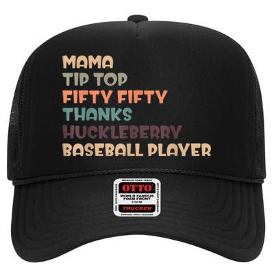 Mama Tip Top Fifty Thanks Huckleberry Neuro Nurse Stroke High Crown Mesh Back Trucker Hat