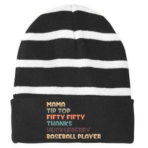 Mama Tip Top Fifty Thanks Huckleberry Neuro Nurse Stroke Striped Beanie with Solid Band