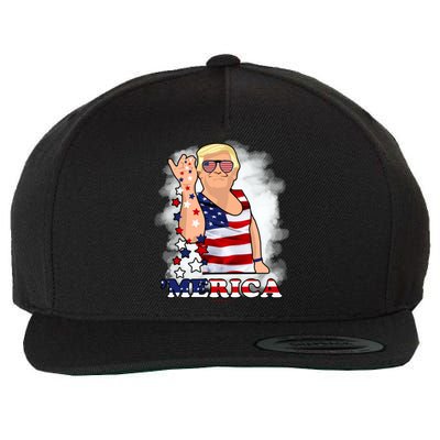 Merica Trump Usa America Nation Gift Wool Snapback Cap