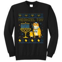 Meowzel Tov Ugly Hanukkah Sweater Cat Chanukah Jew Menorah Swea Tall Sweatshirt