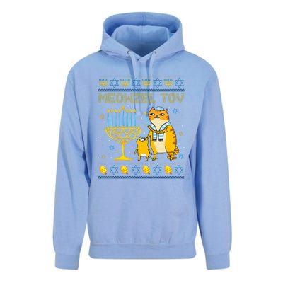 Meowzel Tov Ugly Hanukkah Sweater Cat Chanukah Jew Menorah Swea Unisex Surf Hoodie