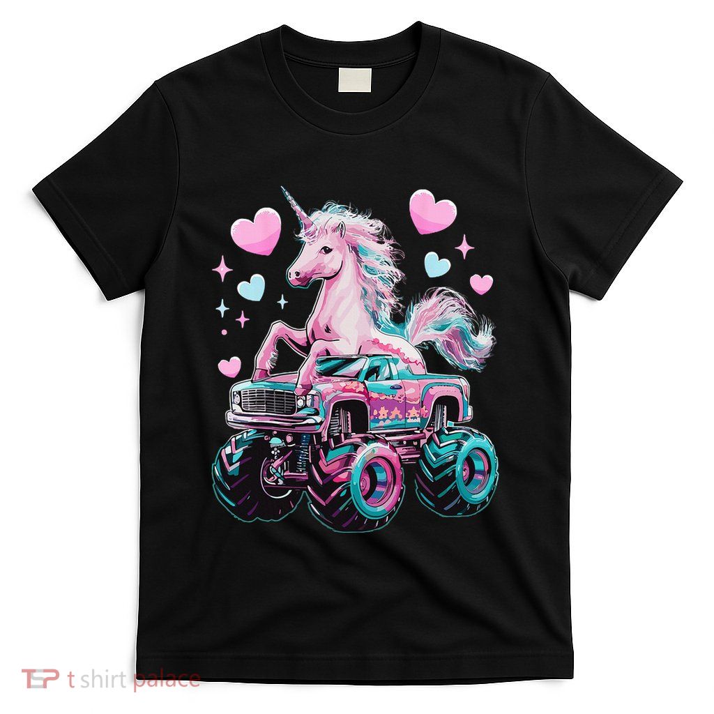 Monster Truck Unicorn Girl Birthday Party Monster Truck T-Shirt