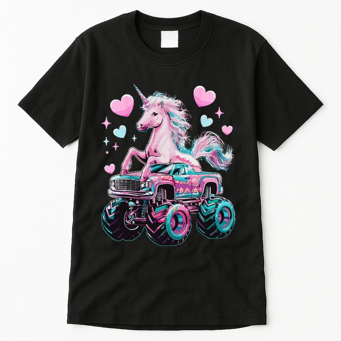 Monster Truck Unicorn Girl Birthday Party Monster Truck Tall T-Shirt