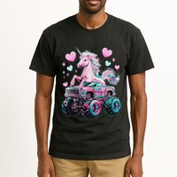 Monster Truck Unicorn Girl Birthday Party Monster Truck Tall T-Shirt