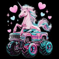 Monster Truck Unicorn Girl Birthday Party Monster Truck Tall T-Shirt