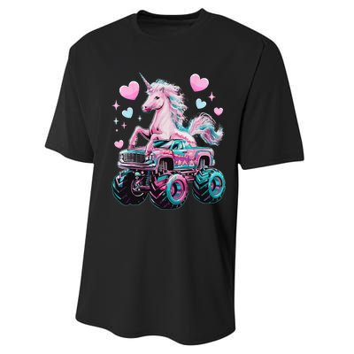 Monster Truck Unicorn Girl Birthday Party Monster Truck Performance Sprint T-Shirt