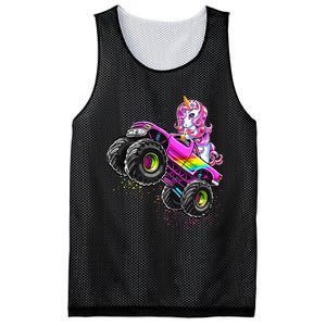 Monster Truck Unicorn Birthday Party Monster Truck Girl Gift Mesh Reversible Basketball Jersey Tank