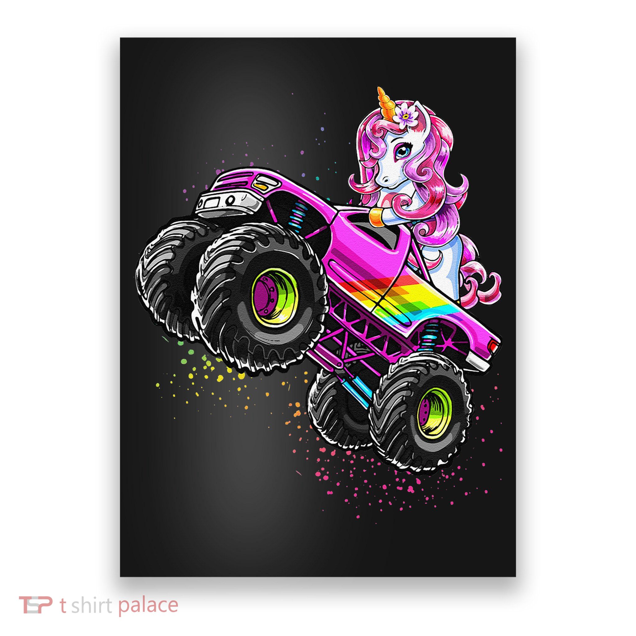 Monster Truck Unicorn Birthday Party Monster Truck Girl Gift Poster