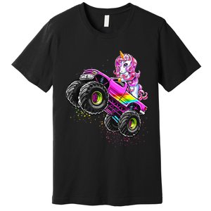 Monster Truck Unicorn Birthday Party Monster Truck Girl Gift Premium T-Shirt