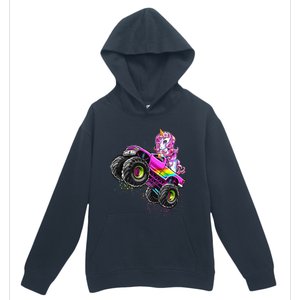 Monster Truck Unicorn Birthday Party Monster Truck Girl Gift Urban Pullover Hoodie