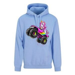 Monster Truck Unicorn Birthday Party Monster Truck Girl Gift Unisex Surf Hoodie