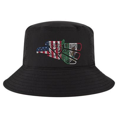 Mexico T Us Flag Patriot Mexican Flag American Flag Cool Comfort Performance Bucket Hat