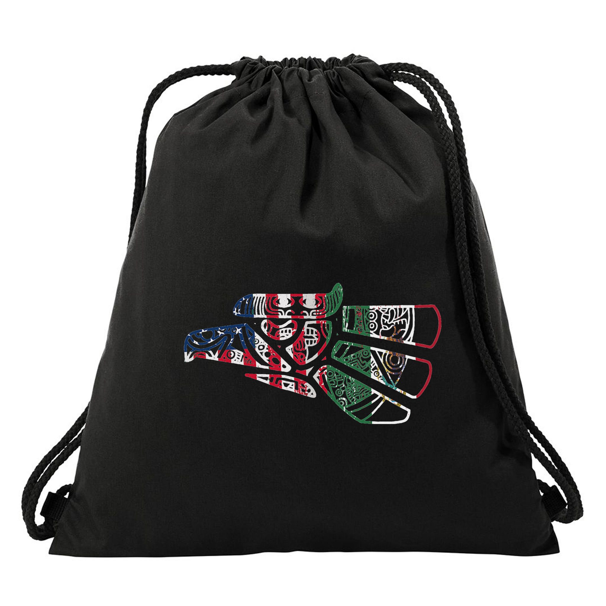 Mexico T Us Flag Patriot Mexican Flag American Flag Drawstring Bag