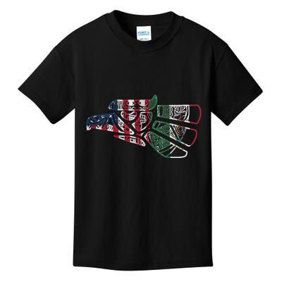 Mexico T Us Flag Patriot Mexican Flag American Flag Kids T-Shirt