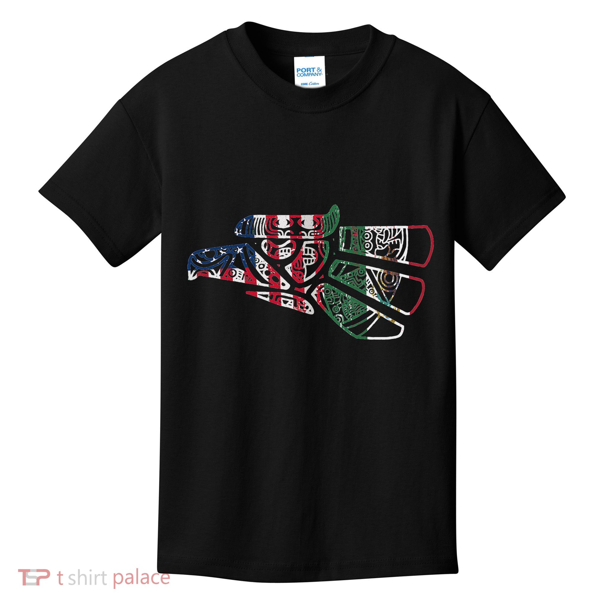 Mexico T Us Flag Patriot Mexican Flag American Flag Kids T-Shirt