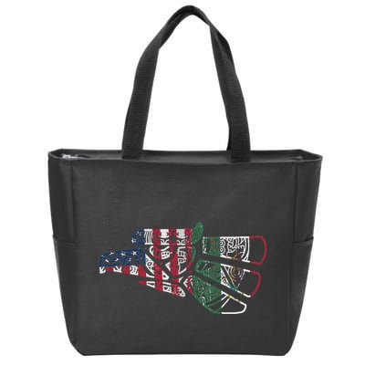 Mexico T Us Flag Patriot Mexican Flag American Flag Zip Tote Bag