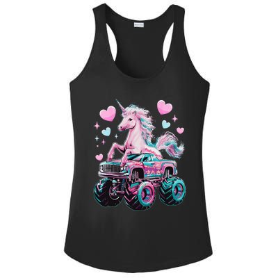 Monster Truck Unicorn Girl Birthday Party Monster Truck Ladies PosiCharge Competitor Racerback Tank