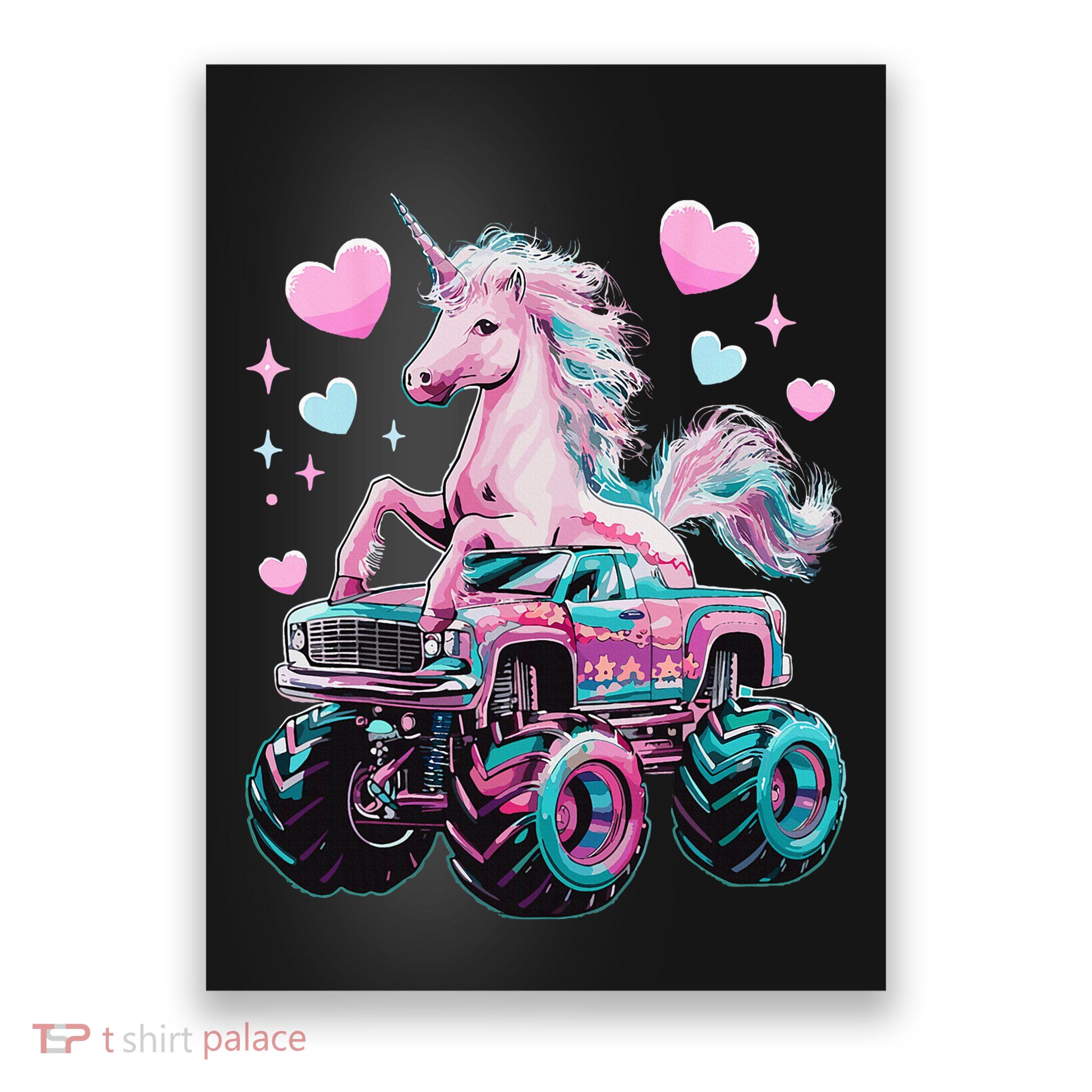 Monster Truck Unicorn Girl Birthday Party Monster Truck Poster