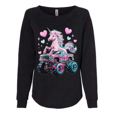 Monster Truck Unicorn Girl Birthday Party Monster Truck Womens California Wash Sweatshirt