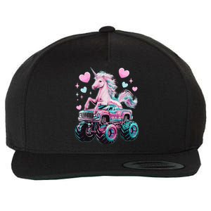 Monster Truck Unicorn Girl Birthday Party Monster Truck Wool Snapback Cap