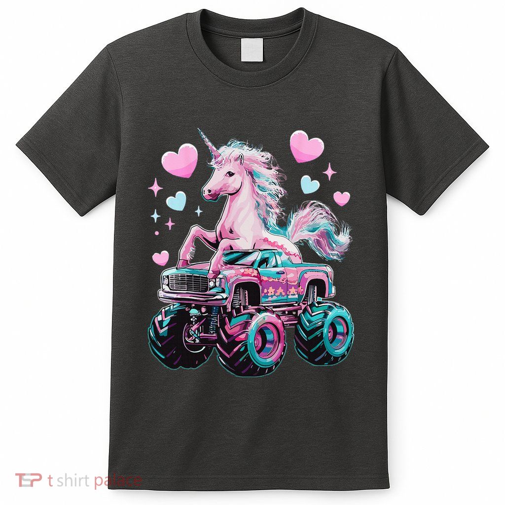 Monster Truck Unicorn Girl Birthday Party Monster Truck T-Shirt