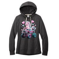 Monster Truck Unicorn Girl Birthday Party Monster Truck Women's Fleece Hoodie