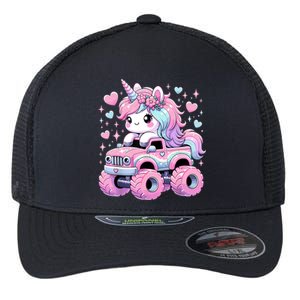 Monster Truck Unicorn Birthday Party Monster Truck Girl Flexfit Unipanel Trucker Cap