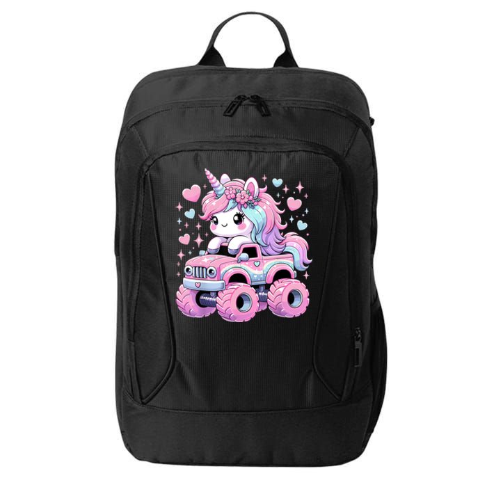 Monster Truck Unicorn Birthday Party Monster Truck Girl City Backpack