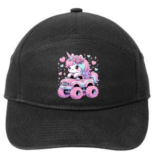 Monster Truck Unicorn Birthday Party Monster Truck Girl 7-Panel Snapback Hat