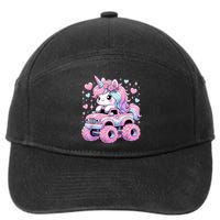 Monster Truck Unicorn Birthday Party Monster Truck Girl 7-Panel Snapback Hat