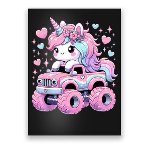 Monster Truck Unicorn Birthday Party Monster Truck Girl Poster