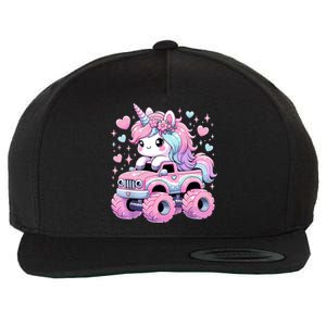 Monster Truck Unicorn Birthday Party Monster Truck Girl Wool Snapback Cap