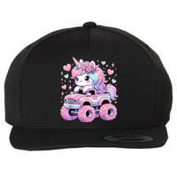 Monster Truck Unicorn Birthday Party Monster Truck Girl Wool Snapback Cap