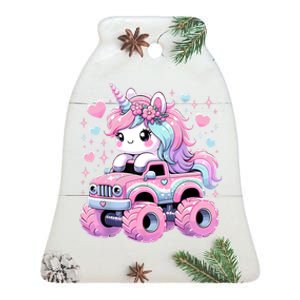 Monster Truck Unicorn Birthday Party Monster Truck Girl Ceramic Bell Ornament