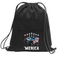 Monster Truck Usa Flag Patriotics Boy 4th Of July Sweatshirt Cinch Pack Bag