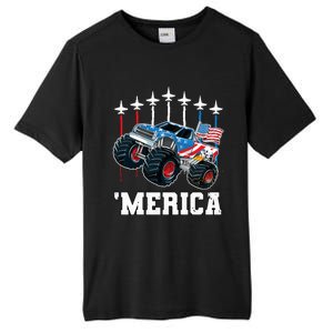 Monster Truck Usa Flag Patriotics Boy 4th Of July Tall Fusion ChromaSoft Performance T-Shirt